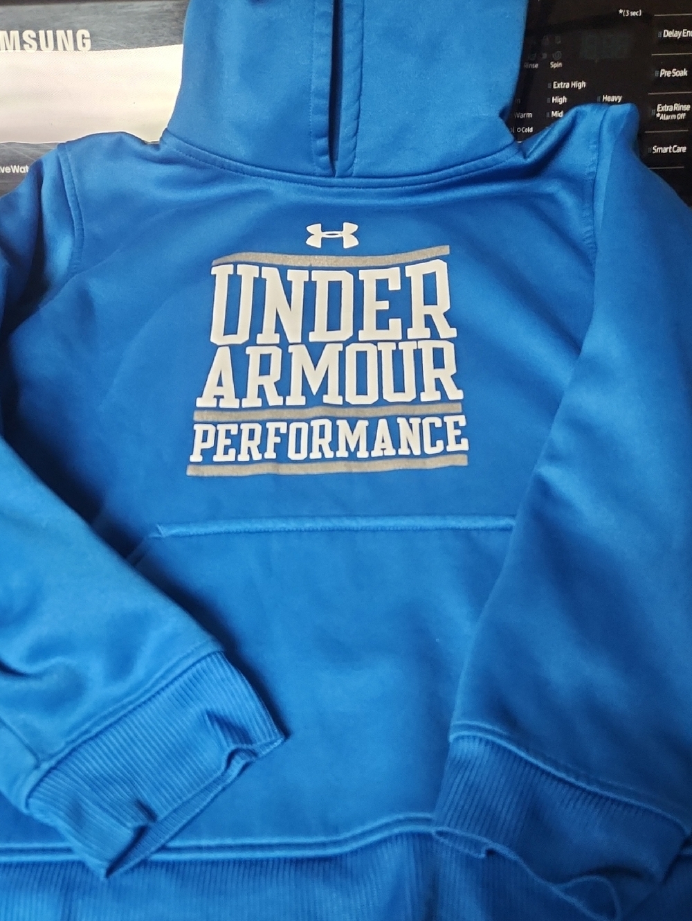 Under Armour Youth Performance Hoodie - Bright Blue with White Logo